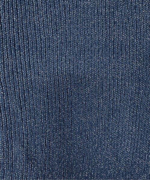 LVEU.(ラブユ.)の「【LVEU.】クルーネックラメニットトップス / トップス カットソー リブ ラメ クロップド コンパクト ショート 半袖 クルーネック ブラック ブルー(Tシャツ/カットソー・レディース・ブルー/ブラック・FREE)」の3枚目の写真