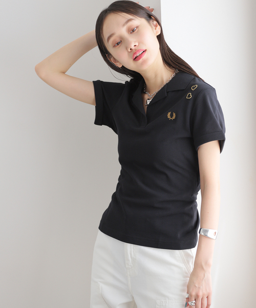 FRED PERRY(フレッドペリー)の「【FRED PERRY/フレッドペリー】TIE-BACK POLO SHIRT:ポロシャツ(ポロシャツ・レディース・ブラック・MEDIUM)」の21枚目の写真