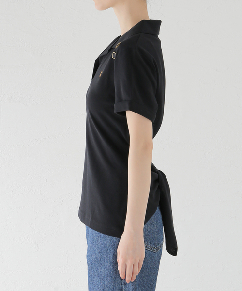 FRED PERRY(フレッドペリー)の「【FRED PERRY/フレッドペリー】TIE-BACK POLO SHIRT:ポロシャツ(ポロシャツ・レディース・ブラック・MEDIUM)」の14枚目の写真