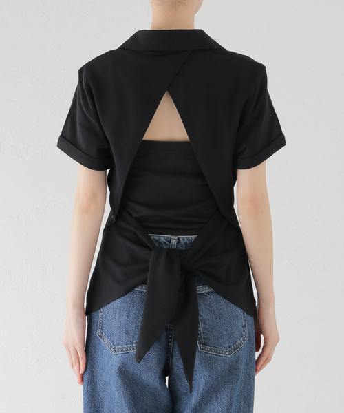 FRED PERRY(フレッドペリー)の「【FRED PERRY/フレッドペリー】TIE-BACK POLO SHIRT:ポロシャツ(ポロシャツ・レディース・ブラック・MEDIUM)」の13枚目の写真