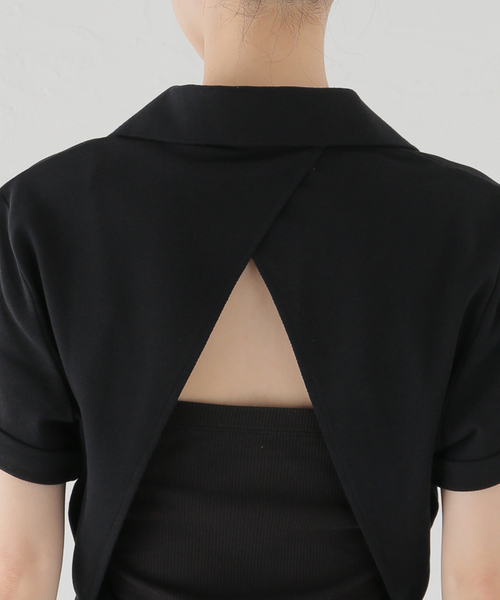FRED PERRY(フレッドペリー)の「【FRED PERRY/フレッドペリー】TIE-BACK POLO SHIRT:ポロシャツ(ポロシャツ・レディース・ブラック・MEDIUM)」の11枚目の写真