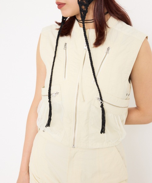 【セール】MESH DOCKING MILITALY VEST メッシュ ドッキング ミリタリー ベスト / セットアップ可（ベスト）｜SLY（スライ）