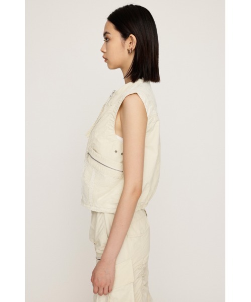 SLY（スライ）の「MESH DOCKING MILITALY VEST メッシュ ドッキング ミリタリー ベスト / セットアップ可 ノースリーブトップス（ベスト・レディース・ブラック/アイボリー・FREE）」の8枚目の写真