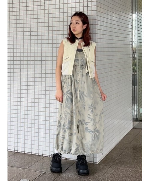 SLY（スライ）の「MESH DOCKING MILITALY VEST メッシュ ドッキング ミリタリー ベスト / セットアップ可 ノースリーブトップス（ベスト・レディース・ブラック/アイボリー・FREE）」の21枚目の写真