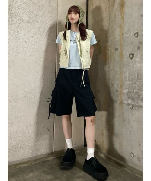 SLY（スライ）の「MESH DOCKING MILITALY VEST メッシュ ドッキング ミリタリー ベスト / セットアップ可 ノースリーブトップス（ベスト・レディース・ブラック/アイボリー・FREE）」の20枚目の写真