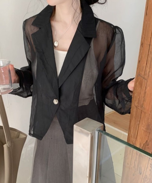 CRONOS ブラック テーラードジャケット 38(M) ALL