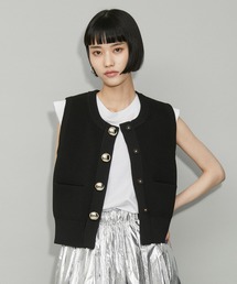 ADAM ET ROPE' | 【WEB限定・サステナブル・洗える】BIGボタンニットジレ(ニット/セーター)