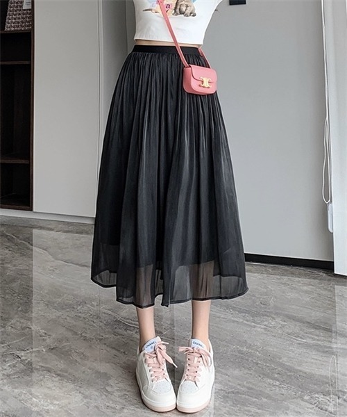 セール】光沢感あるフレアスカート（スカート）｜Dream garden  