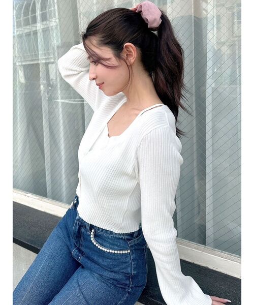 RESEXXY（リゼクシー）の「ポイントストーンベロアシュシュ（シュシュ・レディース・ピンク/ブラック/アイボリー・FREE）」の10枚目の写真