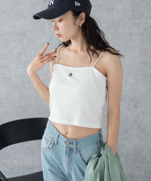 WEGO（ウィゴー）の「WEGO/nachumoreショートワンポイントキャミ（キャミソール・レディース・ブラック/オフホワイト/ピンク・SMALL/MEDIUM）」の8枚目の写真