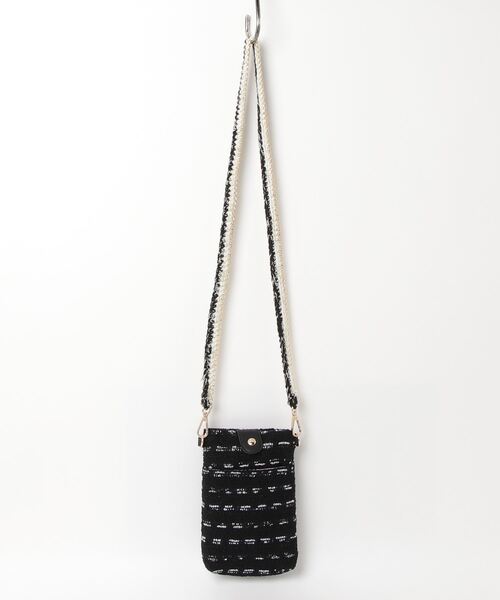 a-jolie(アジョリー)の「【a-jolie/アジョリー】ツィード大粒パールボタンモバイルポシェット(ショルダーバッグ・レディース・ホワイト/ブラック・FREE)」の6枚目の写真