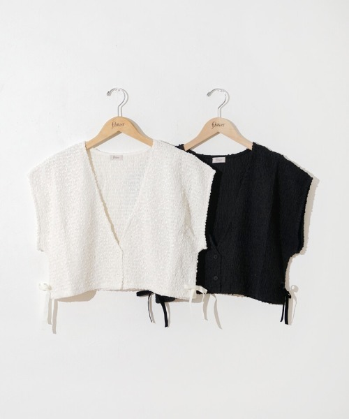 flower（フラワー）の「バブルフレンチトップ（ベスト・レディース・アイボリー/ブラック・FREE）」の16枚目の写真