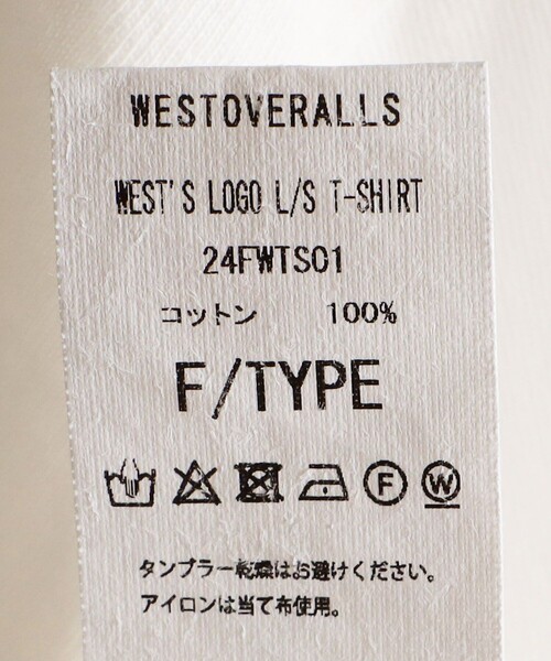 【セール】WESTOVERALLS/ウエストオーバーオールズ WESTS LOGO L/S T-SHIRT/クルーネック ロングスリーブ Tシャツ（Tシャツ/カットソー）｜WESTOVERALLS（ウエストオーバーオールズ）