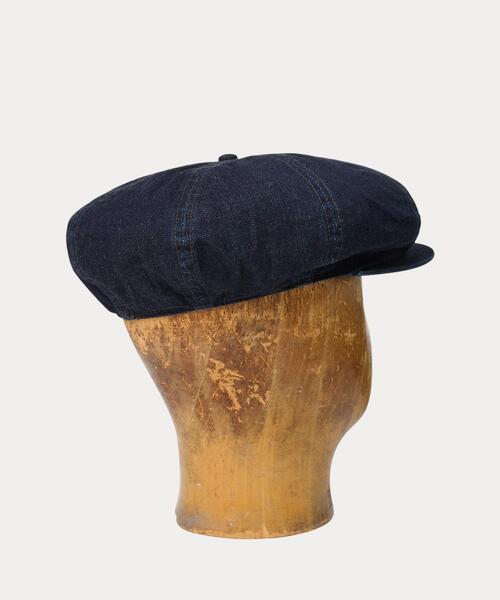 RRL デニム　インディゴ　キャップ インディゴ デニム ニュースボーイ キャップ（キャップ）｜RRL（ダブル