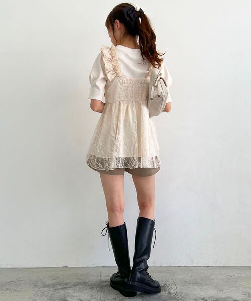 MAJESTIC LEGON（マジェスティックレゴン）の「肩フリルリボンビスチェ（ベスト・レディース・アイボリー/ブラック/ホワイト系その他2・MEDIUM）」の10枚目の写真