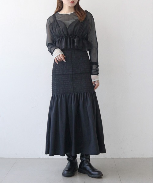 CLEIO(クレイオ)の「【CLEIO】バイカラーレイヤードシアートップス/シースルートップス/BICOLOR LAYERED SHEER TOPS/980-12615(Tシャツ/カットソー・レディース・アイボリー/ブラック/サックスブルー・FREE)」の17枚目の写真