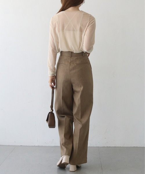 CLEIO(クレイオ)の「【CLEIO】バイカラーレイヤードシアートップス/シースルートップス/BICOLOR LAYERED SHEER TOPS/980-12615(Tシャツ/カットソー・レディース・アイボリー/ブラック/サックスブルー・FREE)」の15枚目の写真