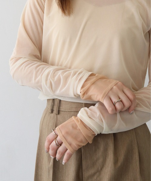 CLEIO(クレイオ)の「【CLEIO】バイカラーレイヤードシアートップス/シースルートップス/BICOLOR LAYERED SHEER TOPS/980-12615(Tシャツ/カットソー・レディース・アイボリー/ブラック/サックスブルー・FREE)」の11枚目の写真