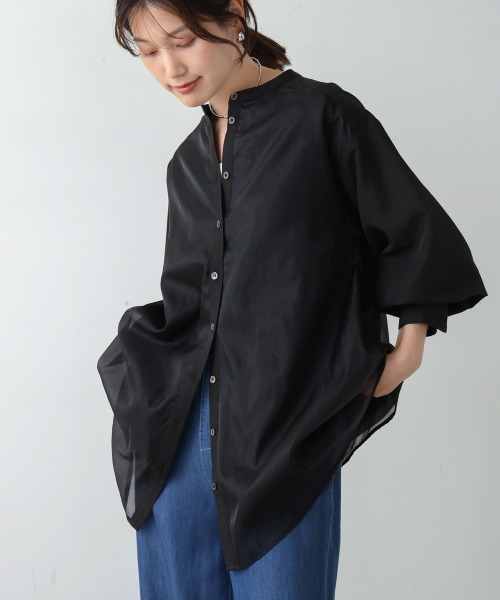 Bou Jeloud(ブージュルード)の「シアーシャツチュニック(シャツ/ブラウス・レディース・チャコールグレー/グレイッシュベージュ/ブラック・38)」の4枚目の写真