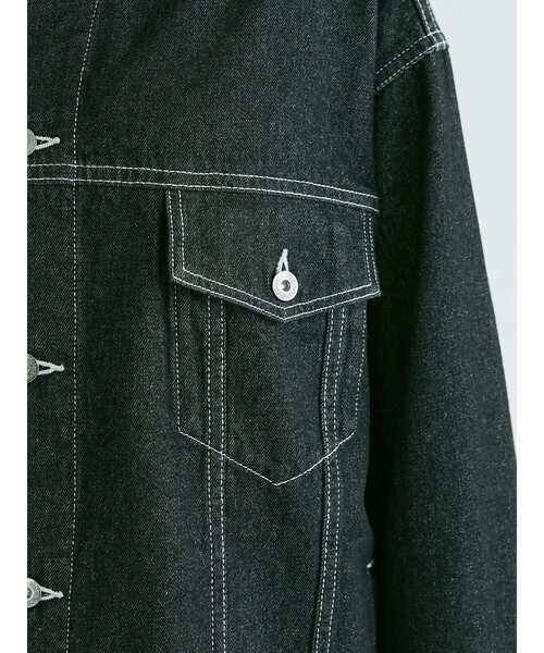 CRAFT STANDARD BOUTIQUE(クラフトスタンダードブティック)の「デニム3rdジャケット(デニムジャケット・レディース・ブラック/ダークインディゴブルー・M/L/XL)」の11枚目の写真