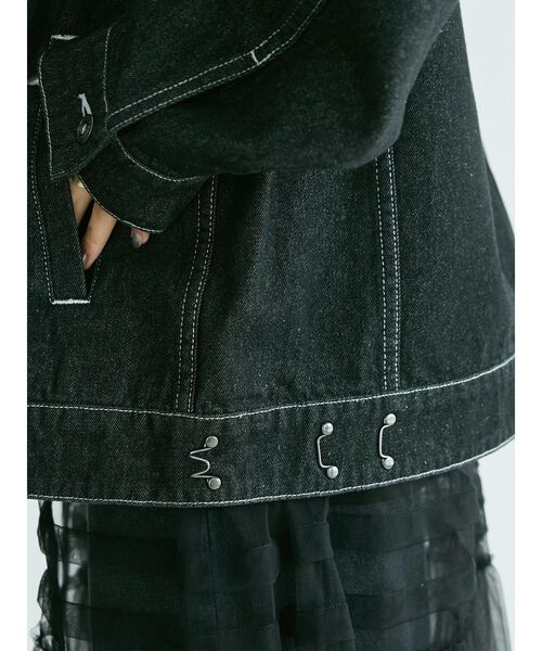 CRAFT STANDARD BOUTIQUE(クラフトスタンダードブティック)の「デニム3rdジャケット(デニムジャケット・レディース・ブラック/ダークインディゴブルー・M/L/XL)」の14枚目の写真