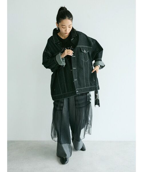 CRAFT STANDARD BOUTIQUE(クラフトスタンダードブティック)の「デニム3rdジャケット(デニムジャケット・レディース・ブラック/ダークインディゴブルー・M/L/XL)」の15枚目の写真