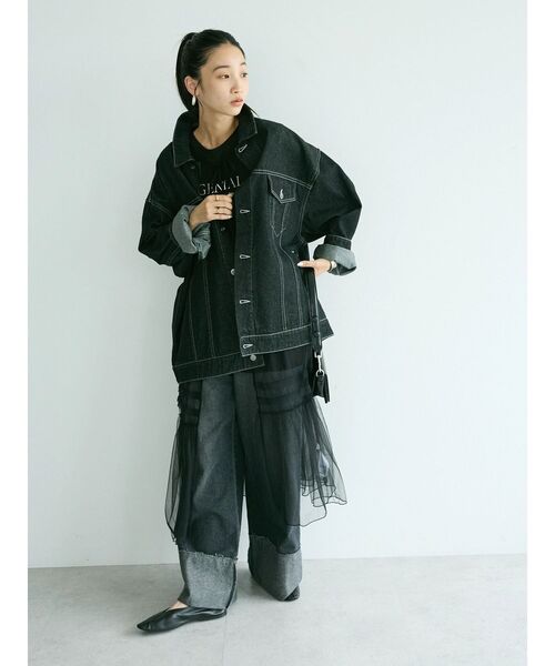 CRAFT STANDARD BOUTIQUE(クラフトスタンダードブティック)の「デニム3rdジャケット(デニムジャケット・レディース・ブラック/ダークインディゴブルー・M/L/XL)」の16枚目の写真