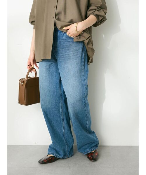 CRAFT STANDARD BOUTIQUE(クラフトスタンダードブティック)の「ワイドデニムパンツ(デニムパンツ・レディース・ライトインディゴブルー/アイボリー・S/M/L)」の4枚目の写真