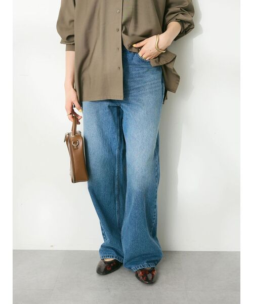 CRAFT STANDARD BOUTIQUE(クラフトスタンダードブティック)の「ワイドデニムパンツ(デニムパンツ・レディース・ライトインディゴブルー/アイボリー・S/M/L)」の5枚目の写真