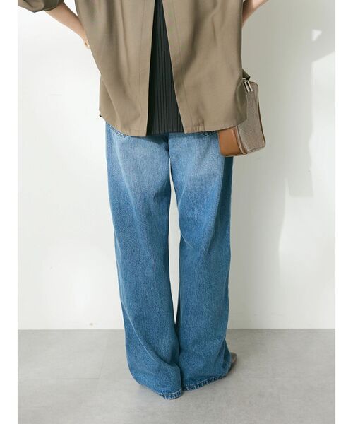 CRAFT STANDARD BOUTIQUE(クラフトスタンダードブティック)の「ワイドデニムパンツ(デニムパンツ・レディース・ライトインディゴブルー/アイボリー・S/M/L)」の7枚目の写真
