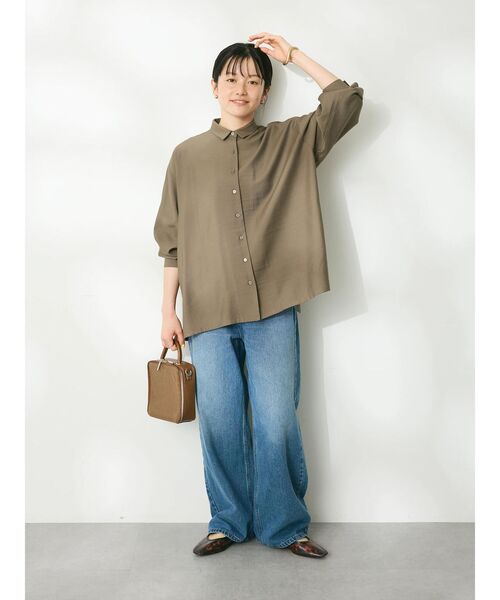 CRAFT STANDARD BOUTIQUE(クラフトスタンダードブティック)の「ワイドデニムパンツ(デニムパンツ・レディース・ライトインディゴブルー/アイボリー・S/M/L)」の8枚目の写真