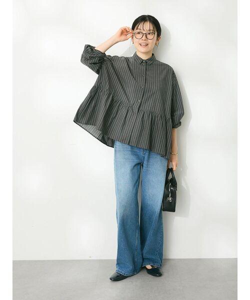 CRAFT STANDARD BOUTIQUE(クラフトスタンダードブティック)の「ワイドデニムパンツ(デニムパンツ・レディース・ライトインディゴブルー/アイボリー・S/M/L)」の11枚目の写真