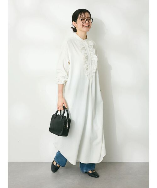 CRAFT STANDARD BOUTIQUE(クラフトスタンダードブティック)の「ワイドデニムパンツ(デニムパンツ・レディース・ライトインディゴブルー/アイボリー・S/M/L)」の12枚目の写真