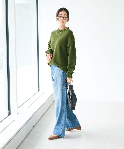 CRAFT STANDARD BOUTIQUE(クラフトスタンダードブティック)の「ワイドデニムパンツ(デニムパンツ・レディース・ライトインディゴブルー/アイボリー・S/M/L)」の15枚目の写真