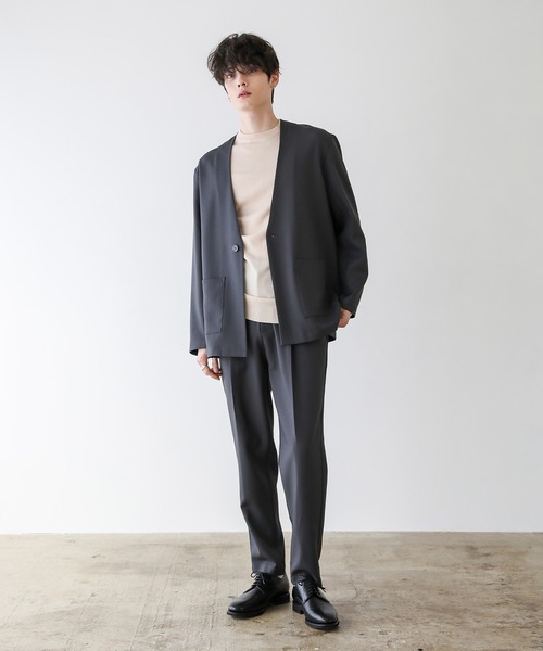 【and per se】美品 セットアップ モックネック スカート Mサイズ セットアップ 3点セット】ダブル/シングル/ノーカラーテーラード