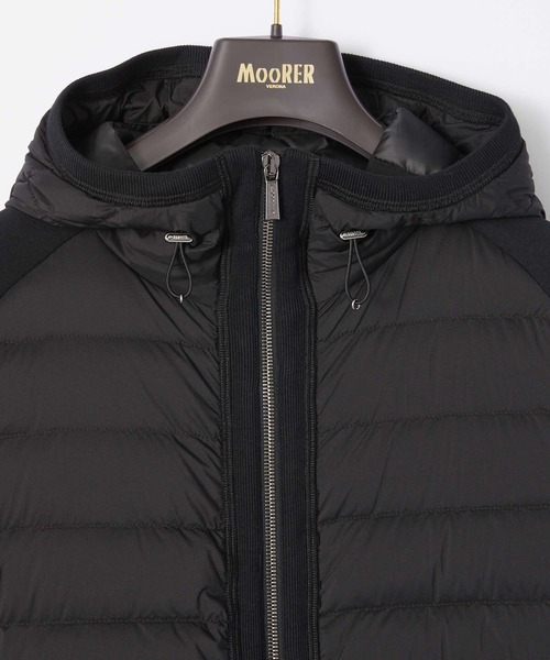 MOORER(ムーレー)の「MOORER CHIRICO S3F ムーレー チリコ スウェット切替 ボンバー ダウンジャケット(ダウンジャケット/コート・メンズ・ブラック・48/50/46)」の4枚目の写真