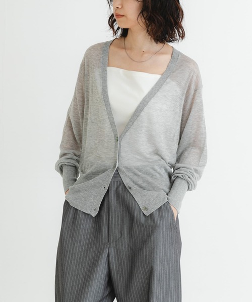 URBAN RESEARCH（アーバンリサーチ）の「カシミヤミックスVネックカーディガン（カーディガン/ボレロ・レディース・グレー/ブラック/オレンジ・FREE）」の3枚目の写真