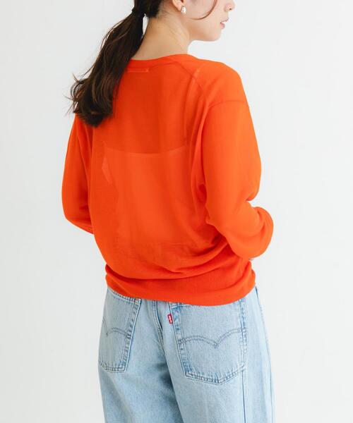 URBAN RESEARCH（アーバンリサーチ）の「カシミヤミックスVネックカーディガン（カーディガン/ボレロ・レディース・グレー/ブラック/オレンジ・FREE）」の11枚目の写真
