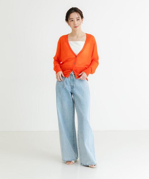 URBAN RESEARCH（アーバンリサーチ）の「カシミヤミックスVネックカーディガン（カーディガン/ボレロ・レディース・グレー/ブラック/オレンジ・FREE）」の12枚目の写真