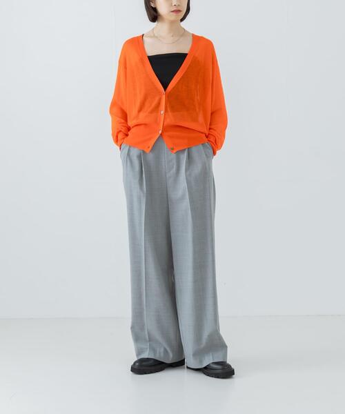 URBAN RESEARCH（アーバンリサーチ）の「カシミヤミックスVネックカーディガン（カーディガン/ボレロ・レディース・グレー/ブラック/オレンジ・FREE）」の13枚目の写真