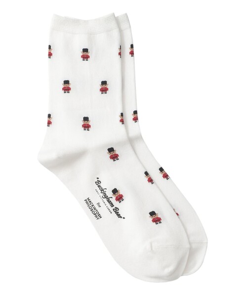 MACKINTOSH PHILOSOPHY（ﾏｯｷﾝﾄｯｼｭ ﾌｨﾛｿﾌｨｰ）の「【WEB&一部店舗限定】バッキンガムベア 総柄ソックス（ソックス/靴下・レディース・グレー系その他/オフホワイト/チャコールグレー/ダークネイビー・FREE）」の2枚目の写真
