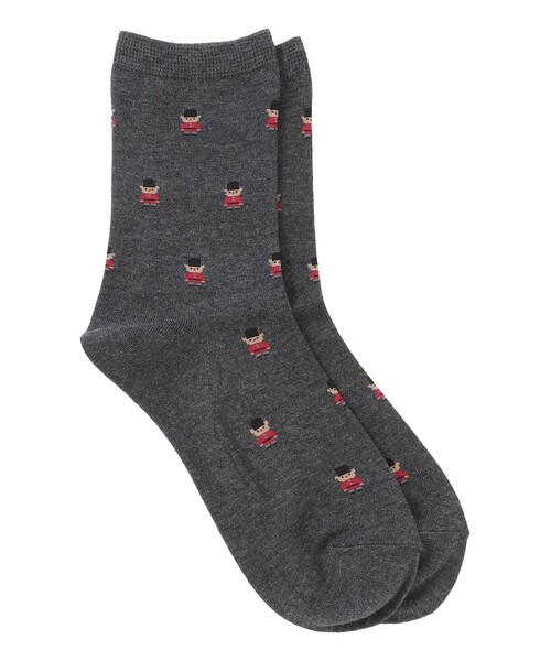 MACKINTOSH PHILOSOPHY（ﾏｯｷﾝﾄｯｼｭ ﾌｨﾛｿﾌｨｰ）の「【WEB&一部店舗限定】バッキンガムベア 総柄ソックス（ソックス/靴下・レディース・グレー系その他/オフホワイト/チャコールグレー/ダークネイビー・FREE）」の3枚目の写真