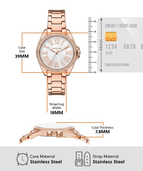 MICHAEL KORS(マイケルコース)の「マイケル・コース 腕時計 レディース アナログ ステンレス MK4853(アナログ腕時計・レディース・ピンクゴールド・FREE)」の6枚目の写真