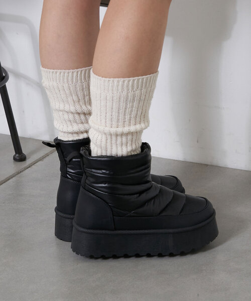 CIAOPANIC（チャオパニック）の「厚底ショートスノーブーツ（ブーツ・レディース・ブラック/シルバー・SMALL/MEDIUM/LARGE/X-LARGE）」の7枚目の写真