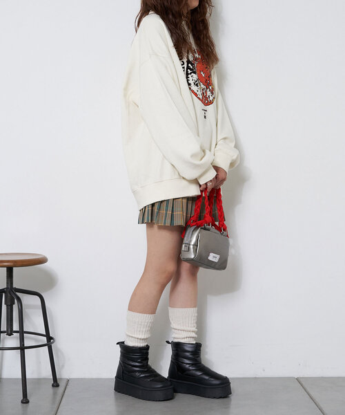 CIAOPANIC（チャオパニック）の「厚底ショートスノーブーツ（ブーツ・レディース・ブラック/シルバー・SMALL/MEDIUM/LARGE/X-LARGE）」の10枚目の写真