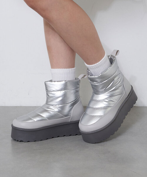 CIAOPANIC（チャオパニック）の「厚底ショートスノーブーツ（ブーツ・レディース・ブラック/シルバー・SMALL/MEDIUM/LARGE/X-LARGE）」の12枚目の写真