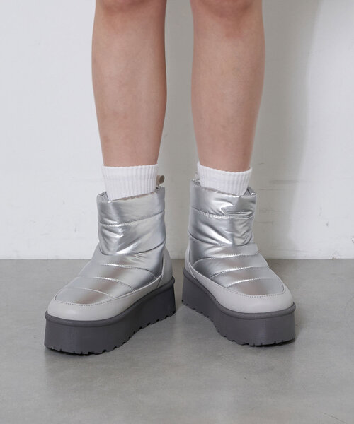 CIAOPANIC（チャオパニック）の「厚底ショートスノーブーツ（ブーツ・レディース・ブラック/シルバー・SMALL/MEDIUM/LARGE/X-LARGE）」の13枚目の写真