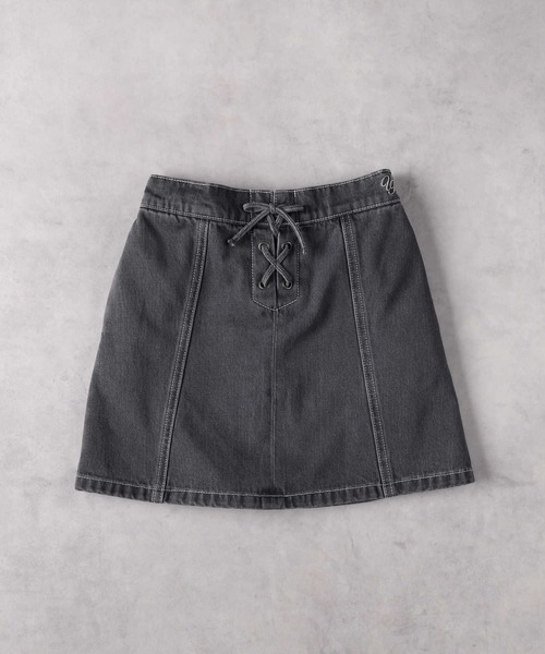 Right-on（ライトオン）の「【VIVIAN BLUE】デニムレースアップスカート（デニムスカート・キッズ・ダークインディゴブルー/ブラック・130/140/150/160）」の16枚目の写真