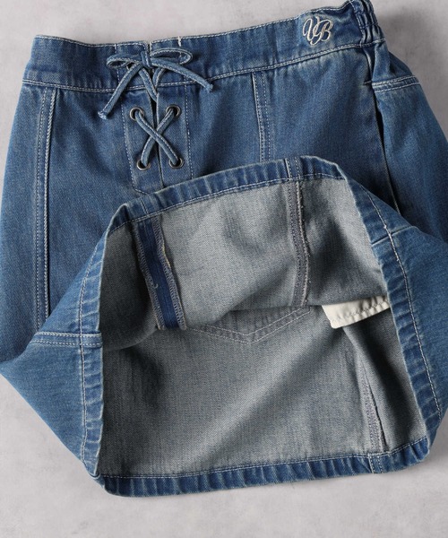 Right-on（ライトオン）の「【VIVIAN BLUE】デニムレースアップスカート（デニムスカート・キッズ・ダークインディゴブルー/ブラック・130/140/150/160）」の11枚目の写真