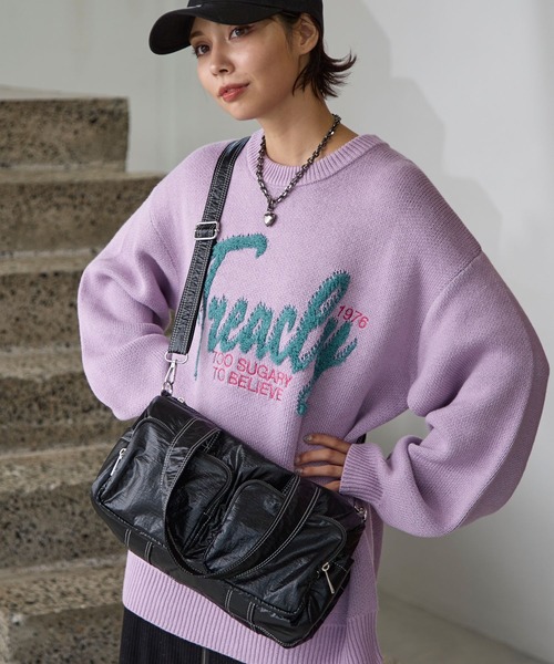 PAGEBOY（ページボーイ）の「アウトポケットボストンBAG（ショルダーバッグ・レディース・ブラック/シルバー/ブロンズ・FREE）」の2枚目の写真